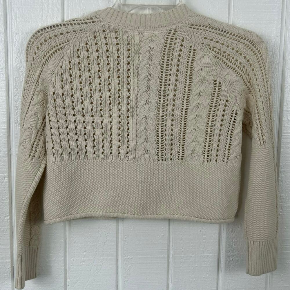 Gap Kids Long Sleeve Knit Cardigan Sweater Cream Preppy Girls Size Small 6-7 - Picture 3 of 5